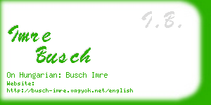 imre busch business card